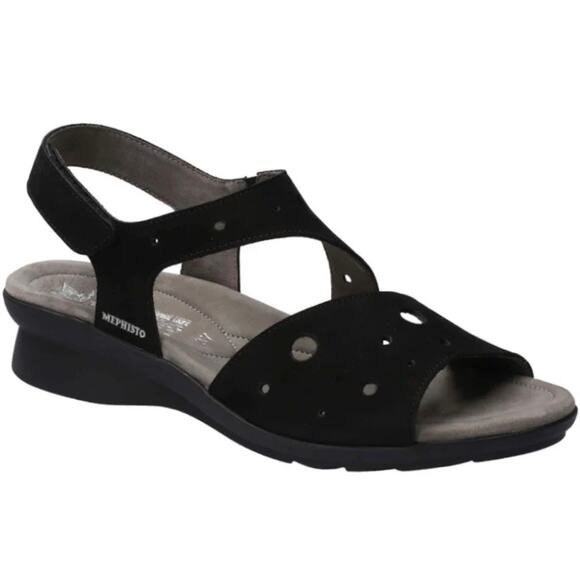 Mephisto Phiby Perf Black Sandals - Picture 1 of 10